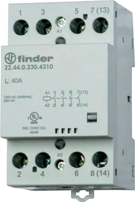 Finder 22.44.0.230.4310 Contactor 4x NO 230 V/DC, 230 V/AC 40 A 1 stuk(s)