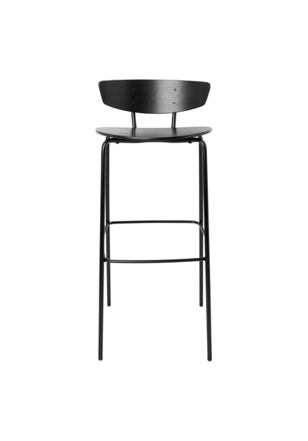 Ferm Living - Herman Barstoel - zwart - eiken - Zithoogte 78 cm