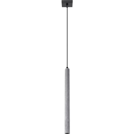 Hanglamp PASTELO 1 met slanke buisvormige kap - Sollux Lighting - IP20 - Grijs beton behuizing - 8 x 8 x 120 cm - 1 x G9 LED, exclusief lichtbron - Max. 8 W - Moderne hanglamp voor woonkamer, slaapkamer en eetkamer