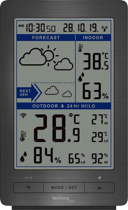 Technoline Weerstation WS 9485 Radiogestuurd Met thermometer en hygrometer 94 x 154 x 46mm