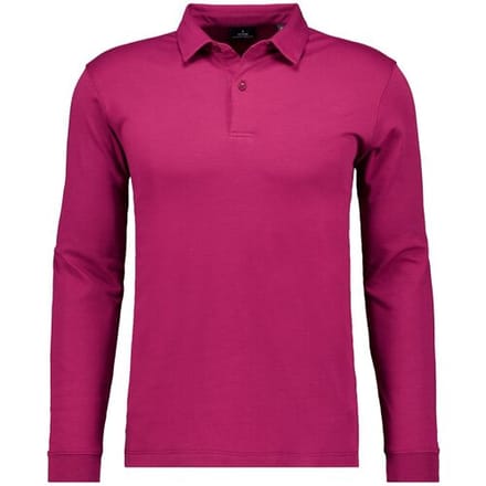 Ragman Polo Long Sleeve Uni Cotton Berry / male
