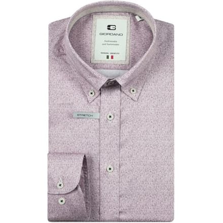 Giordano Overhemd Loretto Satin Stretch Micro Herringbone Mauve / male