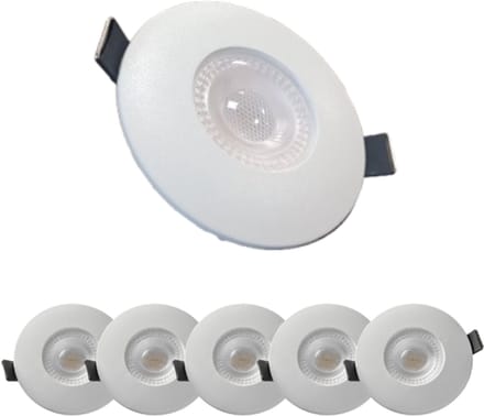 McShine - Set van 6 - LED Inbouwspot IP65 - Badkamerspot - Spatwaterdicht - 4,9W - 4000K – Ø88mm - Wit