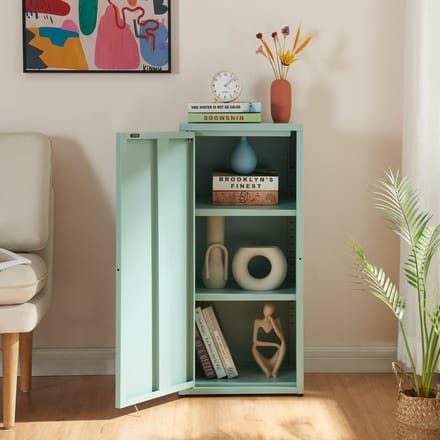 Metalen kast Burlöv 88x40x35 cm mint [en.casa]