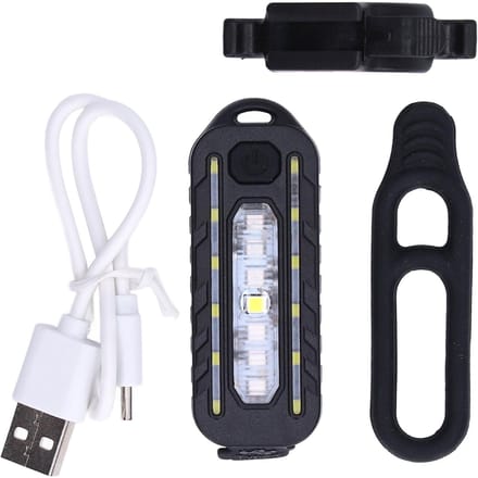 Multifunctioneel Rood Blauw Waarschuwingslicht USB Opladen Achterlicht LED Waterdichte Schouderlamp black