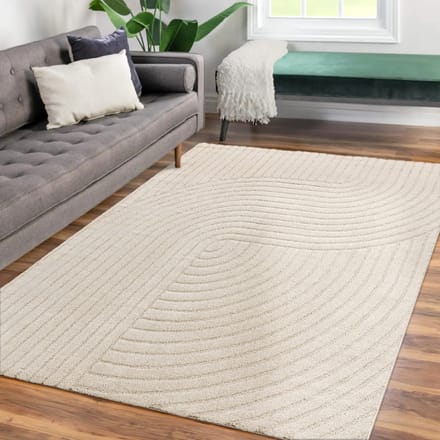 Woonkamertapijt eetkamer kortpolig Japandi Scandinavisch Boho Arches Soft Uni 80 x 150 cm Rond 80 x 150 cm Rond beige
