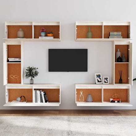 vidaXL - Tv-meubelen - 6 - st - massief - grenenhout - wit