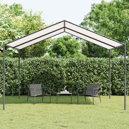 vidaXL - Prieel - 4 - x - 4 - x - 2,6 - m - Wit - Staal - en - Polyester - 180 - gsm