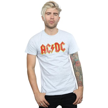 AC/DC Menselijk verweerd logo T-shirt (Sportgrijs)