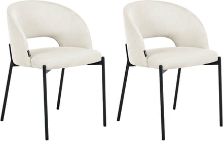 PENNY - Eetkamerstoel set van 2 - Lichtbeige - Polyester
