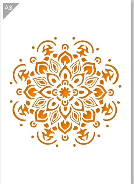 QBIX Mandala Sjabloon A3 Formaat Kunststof - Mandala diameter 25cm