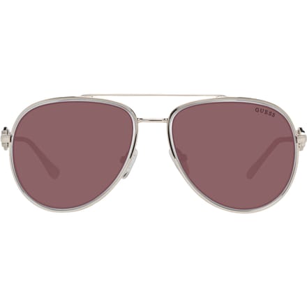 Guess - GF0344 - Zonnebril - Unisex - Zilverkleurig - Bruine lens