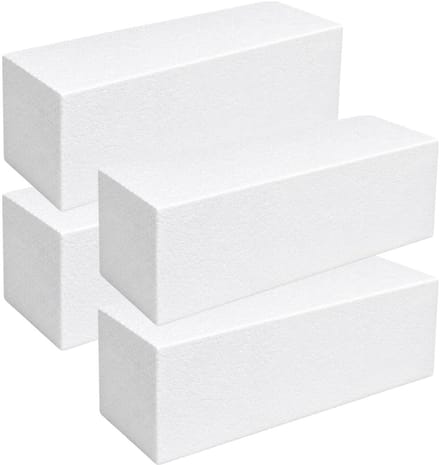 Piepschuim vormen - baksteen - 4x - 30 x 10 x 10 cm - styropor hobby / DIY vorm - basis knutselfiguren