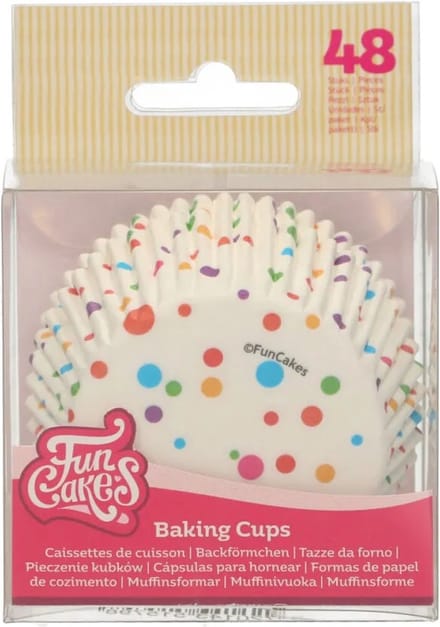 FunCakes Baking Cups - Confetti - 48 Stuks - Cupcake Vormpjes Papier