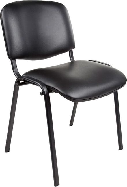 Vergaderstoel of conferentiestoel basic zwart frame met armleuningen Antraciet stof