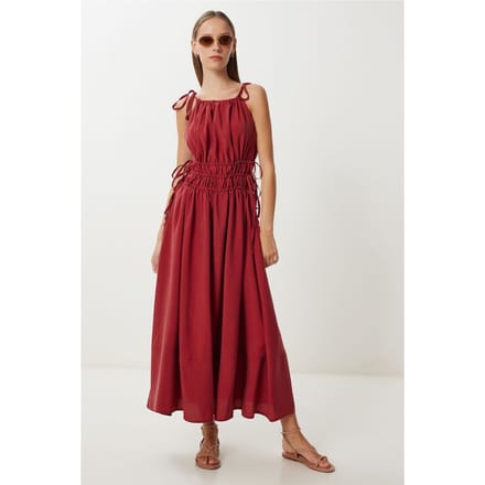 Halternek Midi Jurk met Strikdetail