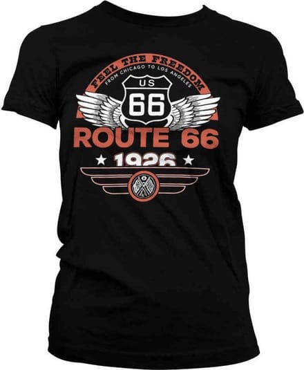 Route 66 Dames Tshirt -M- Feel The Freedom Zwart