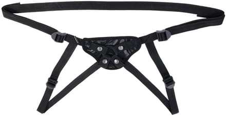 Sportsheets fluweel Noir strap-on - Zwart