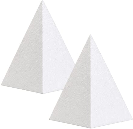 Piepschuim vormen - piramide - 2x - H12 x D6,5 cm - styropor hobby / DIY vorm - basis knutselfiguren