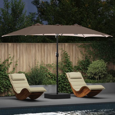 vidaXL - Tuinparasol - 385 - x - 209 - x - 244 - cm - Polyester - Taupe