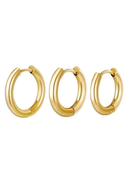 Bijoutheek Oorringen drie ringen set Goudkleurig