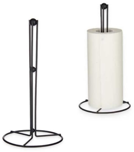 Design Keukenrolhouder Zwart Staand – Vrijstaande Basis - Modern