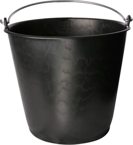 Extra Stevige 20 Liter Bouwemmer Zwart - Met Maataanduiding