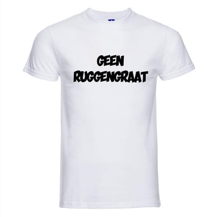 Geen Ruggengraat T-shirt - 100% Katoen - Maat L - Classic Fit - Wit