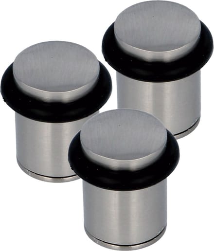 AMIG Deurstopper/deurbuffer - 3x - D28mm - inclusief schroeven - antiek messing