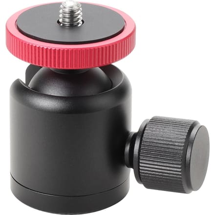Mini Kogelkop van Aluminiumlegering Draaibare Kogelkop Fotografie Accessoire Vervanging met 3/8 Inch with adapter screw zwart
