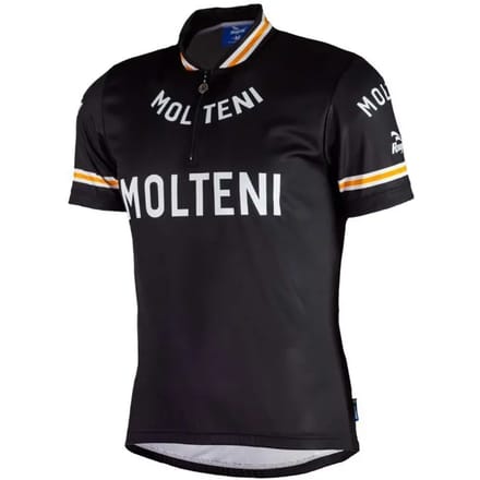 Rogelli Molteni Heren Fietsshirt - Korte Mouw - Lange Rits - Zwart