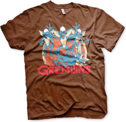 Gremlins Heren Tshirt -S- Group Bruin
