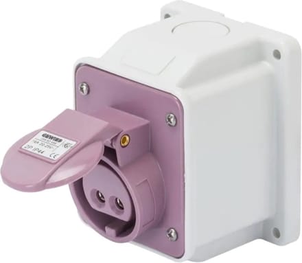 Gewiss - vaste wandcontactdoos 2P 16A IP44 paars 24V GW62456
