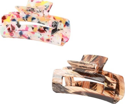 Emilie collection - haarklem - marmer - gekleurd - 2 stuks