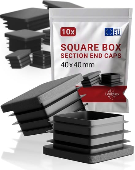 Zwarte Lamellenpluggen 40 x 40 mm - Perfecte Afsluitdoppen voor Vierkante Buizen