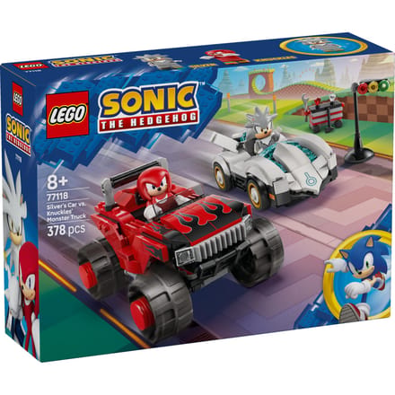 LEGO Sonic de Strijd der Voertuigen: 77118 Silvers Auto vs. Knuckles' Monstertruck Bouwset voor Kinderen