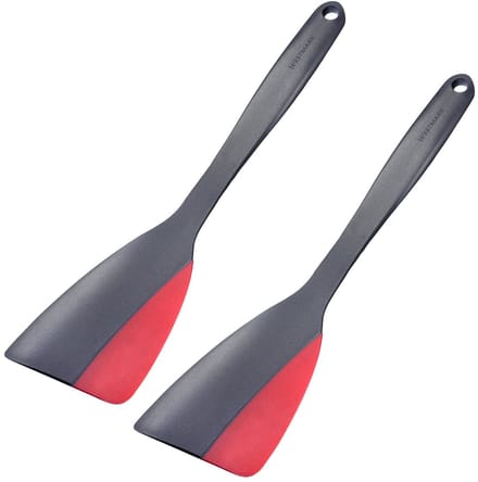 Westmark 2 Spatel/schraper met siliconen rand, lengte: 31 cm, kunststof/siliconen, flexi, zwart/rood, 157022E3