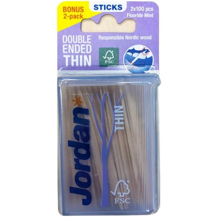 Jordan Wood Dental Sticks Thin Duo 200 st