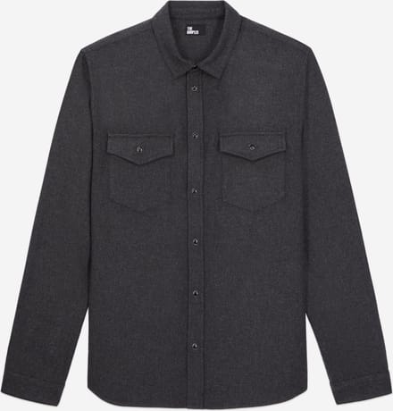 The Kooples GREY FLANNEL SHIRT Maat L