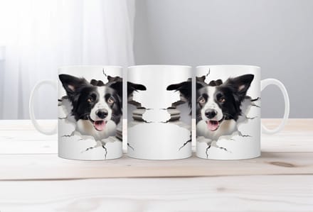 Koffiemok 3d boerderijdieren hondje