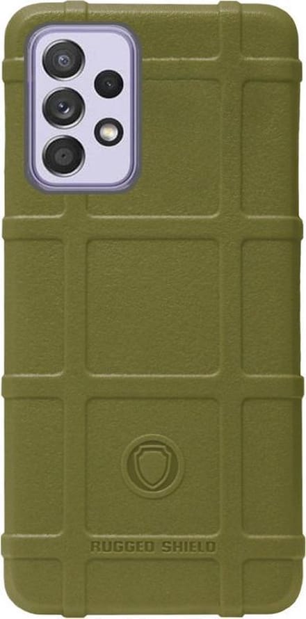 - RUGGED SHIELD Rubber Bumper Case Hoesje Geschikt voor Samsung Galaxy A72 - Groen