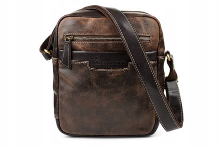 Beltimore M08 - Vintage Stijl - Nubuck Lederen Schoudertas - Exclusief