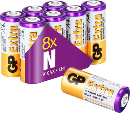 GP Extra Alkaline LR1 batterijen 1,5V ( 910a / N / Lady) - 8 stuks