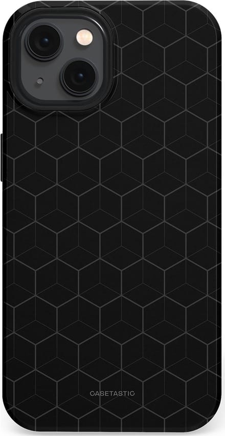 Casetastic hoesje geschikt voor Apple iPhone 13 - MagSafe - Dubbellaagse bescherming - Hexago - Fashion Case - Zwart