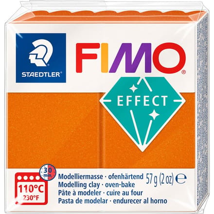 FIMO effect ovenhardende boetseerklei standaard blokje 57 g - metallic oranje