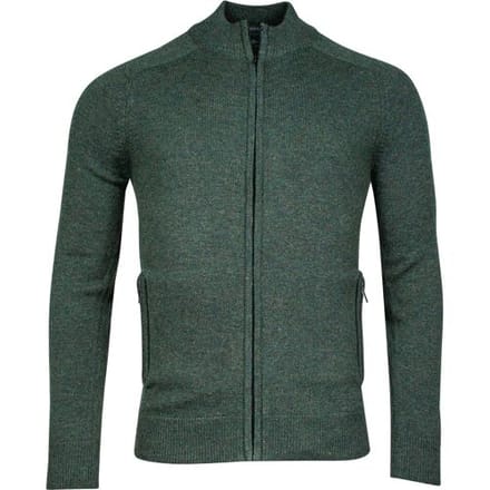 Baileys Vest Lambswool Cardigan Zip Single Knit Donker Groen / male
