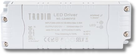 LED Driver 12V 48W Triac Dimbaar Constant Voltage (CV) | Tradim LD48CV12