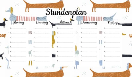 Wallvy - Magnetisch Lesplan - 45x26cm - Kleurrijke Teckels - Drooguitwisbaar