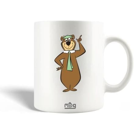 Mug en Céramique - Yogi l'ours - 30cl - Blanc - Compatible lave-vaisselle - Rond