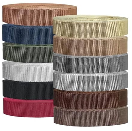 Zware Polypropyleen Singelband 1 Inch - 12 Rollen van 5,5 Meter - Ideaal voor Tassenhandgrepen en Ambachten